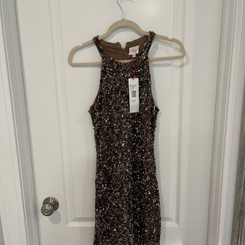 Gorgeous brown sequin Parker mini dress! Perfect for a night out!